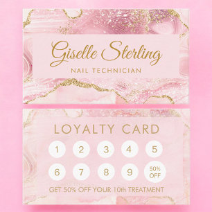 Nageldesignerin Blush Pink Gold Achat Marmor Treuekarte