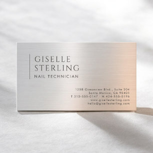 Nageldesignerin Metalloptik Visitenkarte