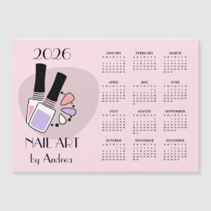 Nagelkunst-Design 2026 Kalender Magnetkarte