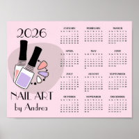 Nagelkunst Maniküre Design 2026 Kalender Poster