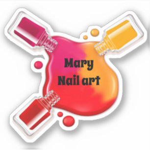 Nagelkunst mit Ihrem Namen (ändern) ausgeschnitten Aufkleber