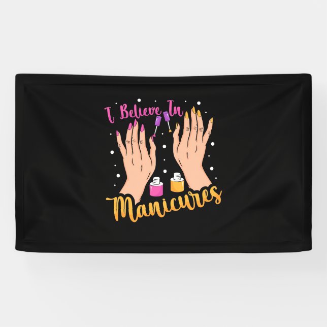 Nagelkünstler glauben an Maniküre Banner (Horizontal)