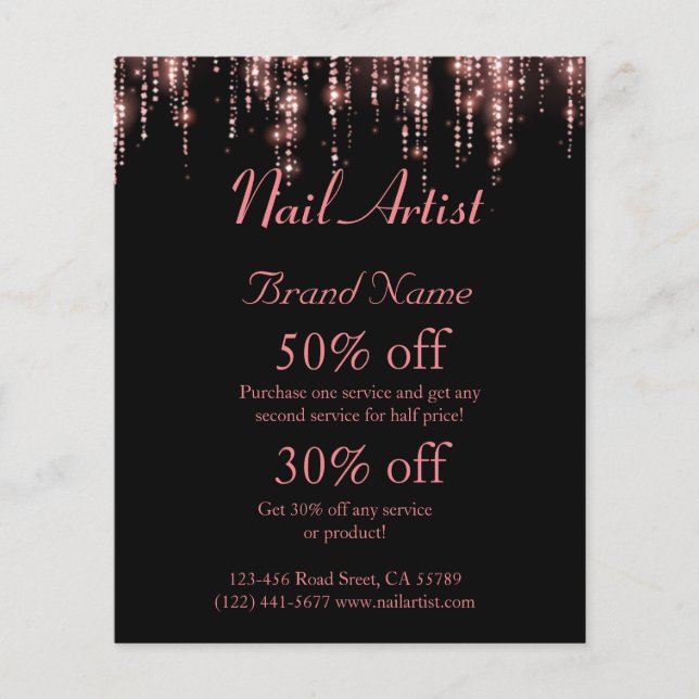 Nagelkünstlerischer Personalisierter Flyer (Vorne)