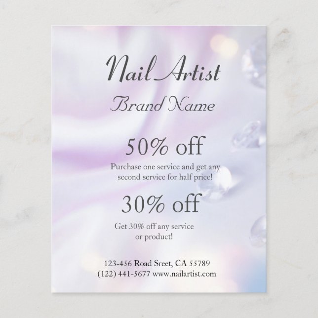 Nagelkünstlerischer Personalisierter Flyer (Vorne)