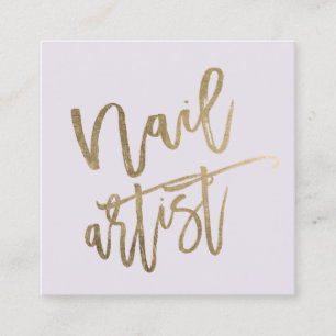 Nagelkünstlertypographie-Goldflieder Quadratische Visitenkarte
