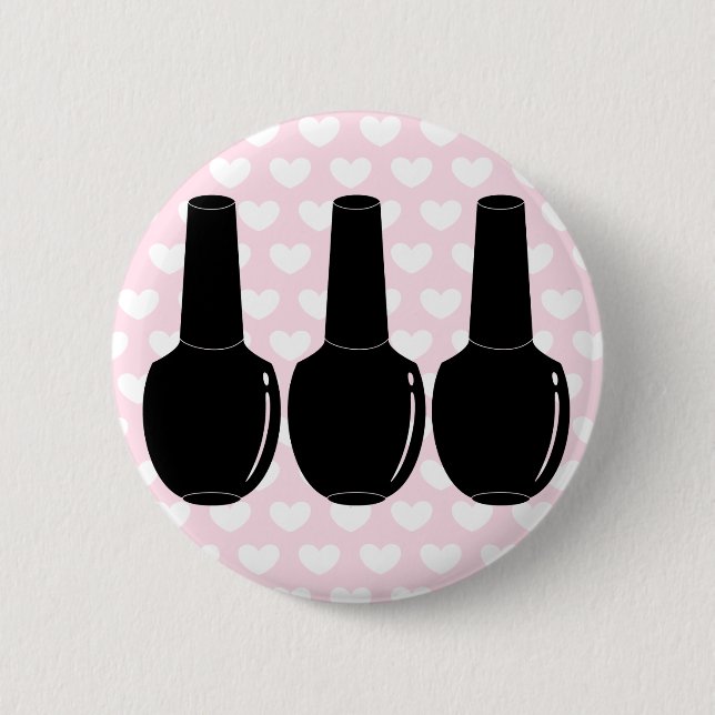 Nagellack für Leben-Schwarz-Nagellack füllt Kunst Button (Vorderseite)