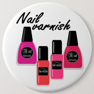 Nagellack, Nagellack, Cartoon rosa Rosa Korallenei Button