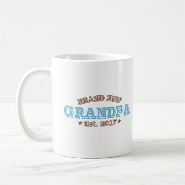 Nagelneuer Großvater Est. 2017 (Blau) Kaffeetasse (Links)