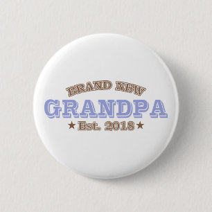 Nagelneuer Großvater Est. 2018 (lila) Button
