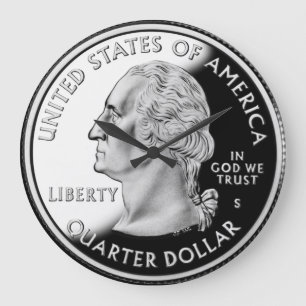 Nagelneuer Vierteldollar Große Wanduhr