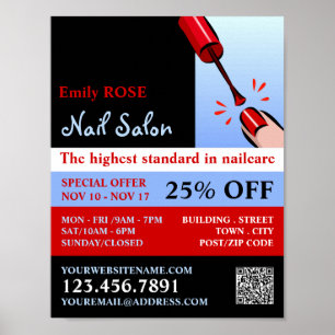 Nagelpolnisch, Nageltechniker, Nagelsalonadvert Poster