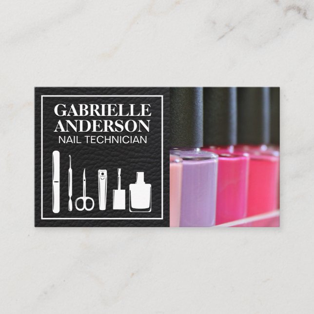 Nagelpolnische Sorte | Nail Salon Business Card Visitenkarte (Vorderseite)