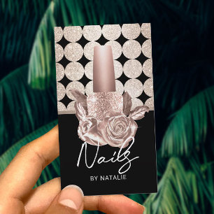 Nagelsalon Geometric Gold Polnische Blume Maniküre Visitenkarte