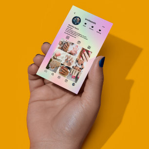 Nagelsalon Instagram-Fotogitter Holografisch  Visitenkarte