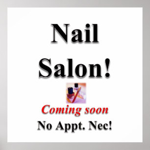 Nagelsalon Kommt Bald Plakat Matt