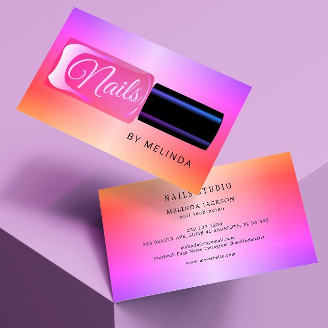 Nagelsalon Manicurist modern poliert farbenfroh ch Visitenkarte (Von Creator hochgeladen)
