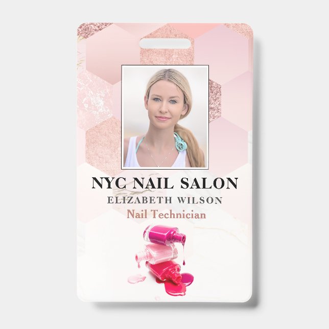 Nagelsalon| Moderne Mitarbeiter - Foto - ID Ausweis (Vorderseite)