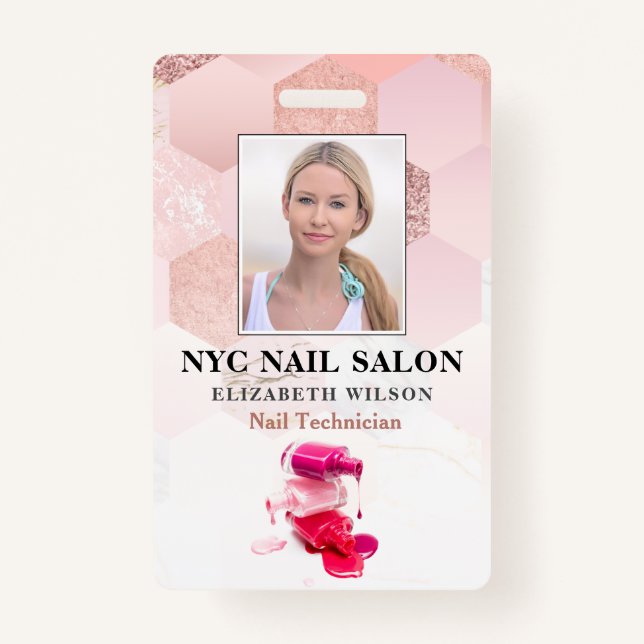 Nagelsalon| Moderne Mitarbeiter - Foto - ID Ausweis (Vorderseite)