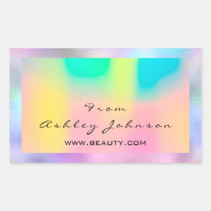 Nagelspitzen Makeup Holograph Rainbow From to Rechteckiger Aufkleber