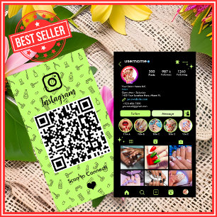 Nagelstudio Instagram Limettengrün Social Media Visitenkarte