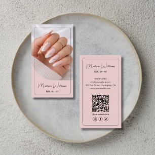 Nagelstudio Maniküre QR Pink Visitenkarte