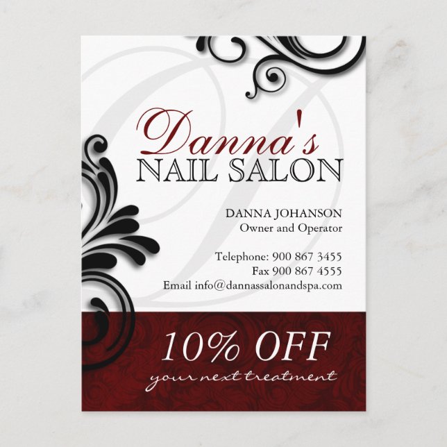 Nagelstudio und Wellness-Center Werbung Postkarte (Vorderseite)