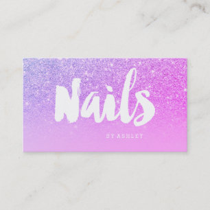 Nagelt Typografie-Rosa-Glitter des Künstlers Visitenkarte