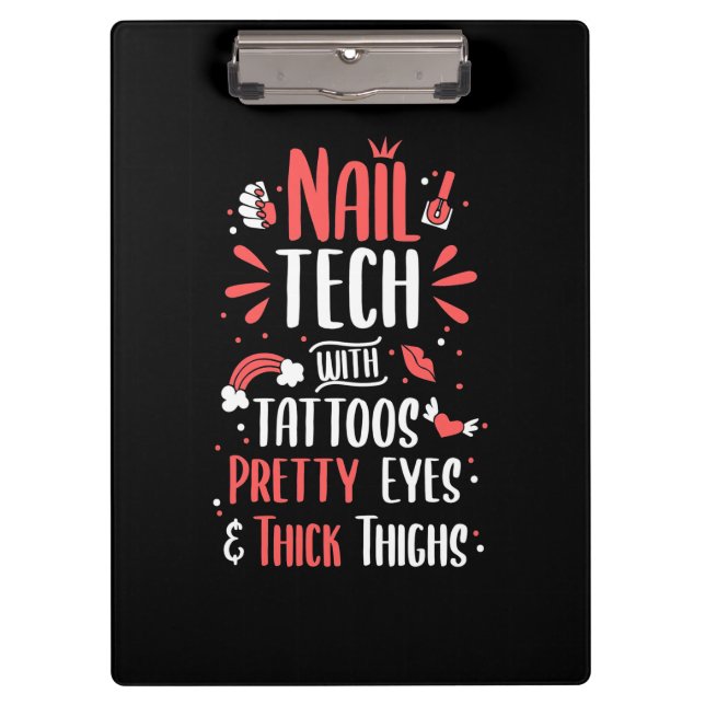 Nageltechnik mit Tattoos Klemmbrett (Vorderseite)