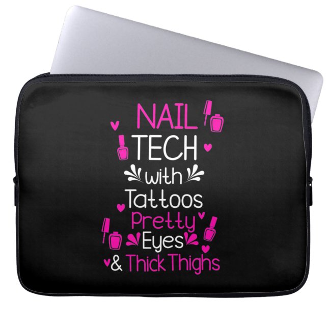 Nageltechnik mit Tattoos Laptopschutzhülle (Vorderseite)