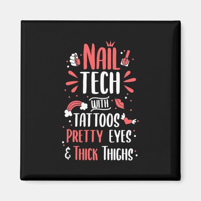 Nageltechnik mit Tattoos Magnet (Vorne)