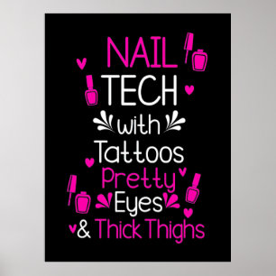 Nageltechnik mit Tattoos Poster
