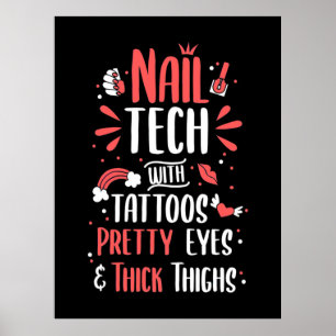 Nageltechnik mit Tattoos Poster