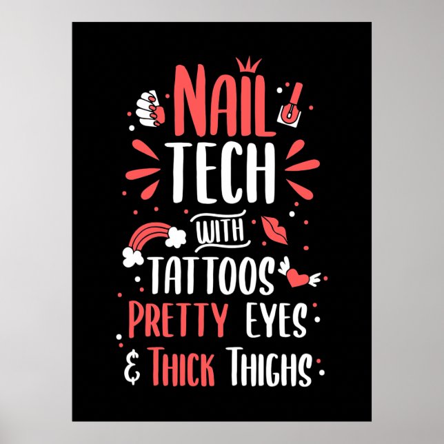 Nageltechnik mit Tattoos Poster (Vorne)