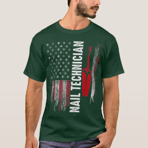 Nageltechniker Flag Polnischer Art Nail Tech Künst T-Shirt
