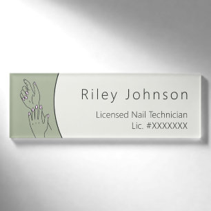 Nageltechniker-ID Namensschild Lizenzierte Nagelte Namenschild