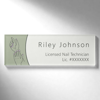 Nageltechniker-ID Namensschild Lizenzierte Nagelte Namenschild