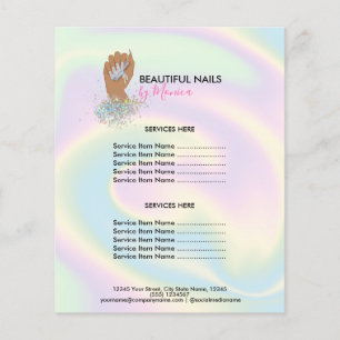 Nageltechniker Mani-Salon Holografisch Mädchenhaft Flyer