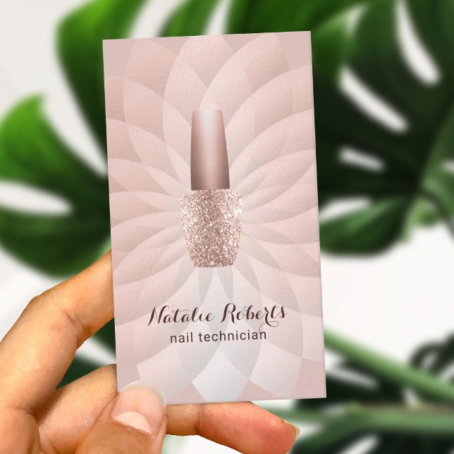 Nageltechniker Manicurist Rose Gold Beauty Salon Visitenkarte (Von Creator hochgeladen)
