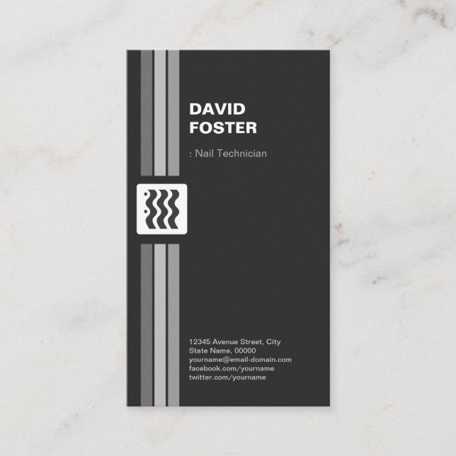 Nageltechniker - Premium doppelseitig Visitenkarte (Vorderseite)