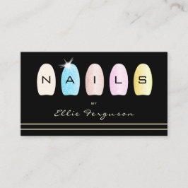 Nageltechniker Salon Glitzer Minimalistisch Gold Visitenkarte