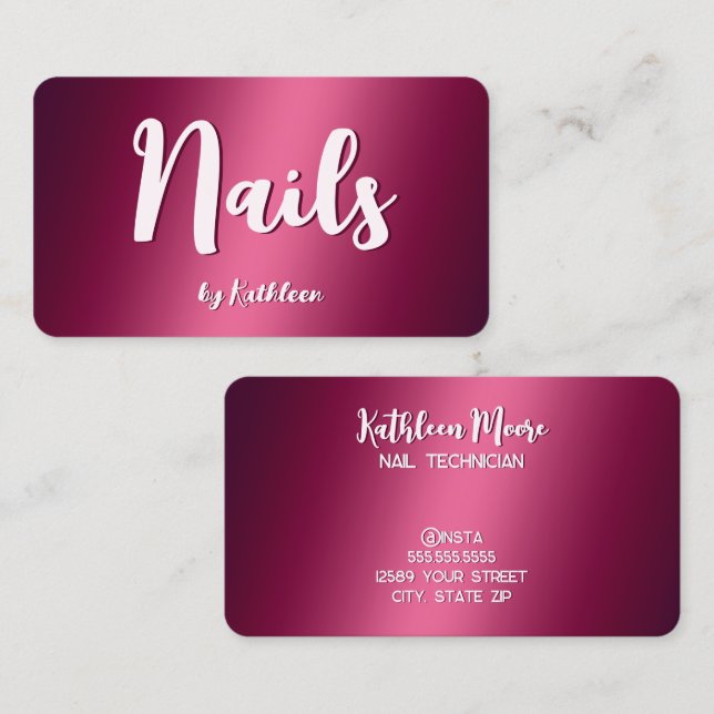 Nageltechniker Visitenkarte (Vorne/Hinten)