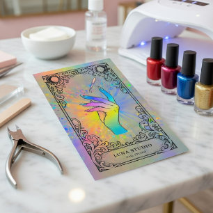 Nageltechnikerin Holografisches Celestial Nagels Visitenkarte