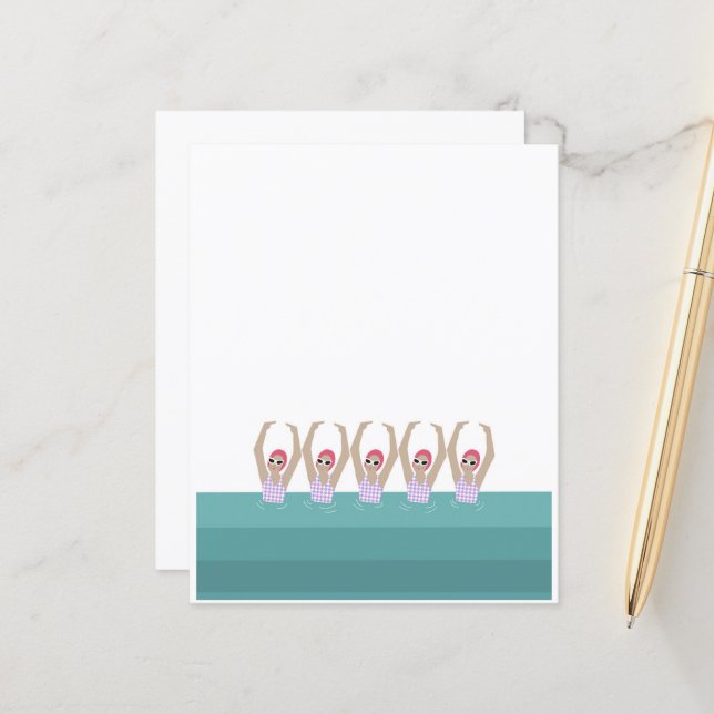 Nageuses Artistiques | Papier de conception de la  (Devant/Arrière en situation)