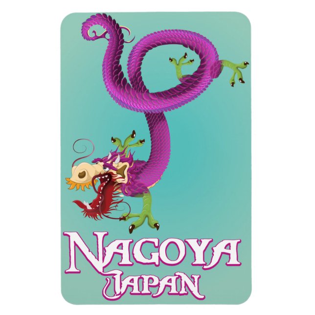 Nagoya Japan Vintage Reiseplakat. Magnet (Vertikal)
