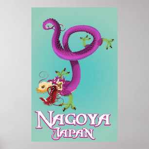 Nagoya Japan Vintage-Reiseplakat. Poster