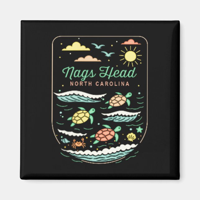Nags Head Nc Cute Beach Vacation Sea Turtle Lover  Magnet (Vorne)