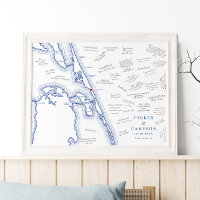 Nags Head NC Karte Elegant Wedding Guest Book Post