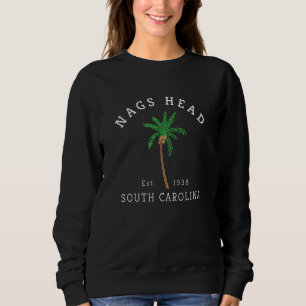Nags Head Nc Silhouette Colorful Palm Tree Sweatshirt