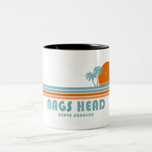 Nags Head North Carolina Sun Palm Trees Zweifarbige Tasse