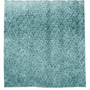 Nah aus grün gestricktem Hintergrund. Duschvorhang
